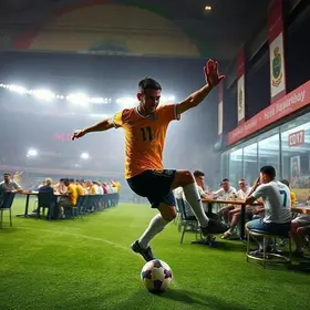 restaurante interativo de futebol