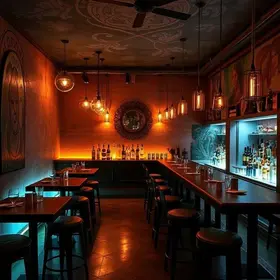 Bar escondido em ateliê