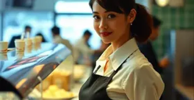 a moça do restaurante